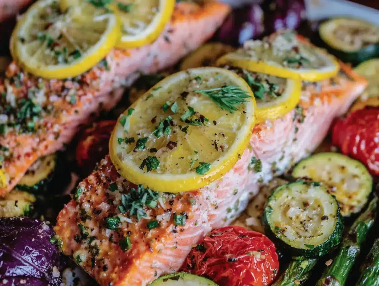 easy sheet pan lemon herb salmon preparation steps