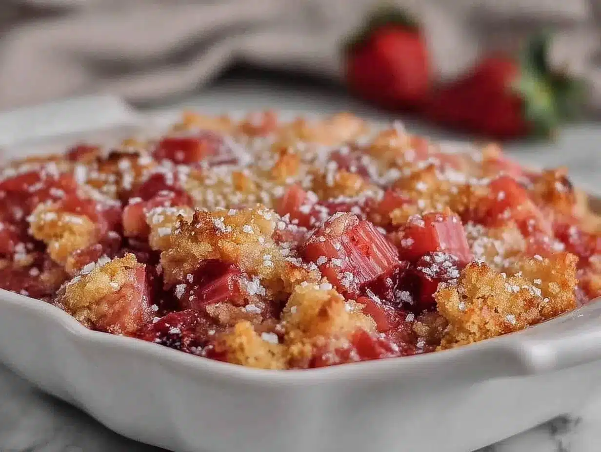 easy tangy rhubarb dump cake preparation steps