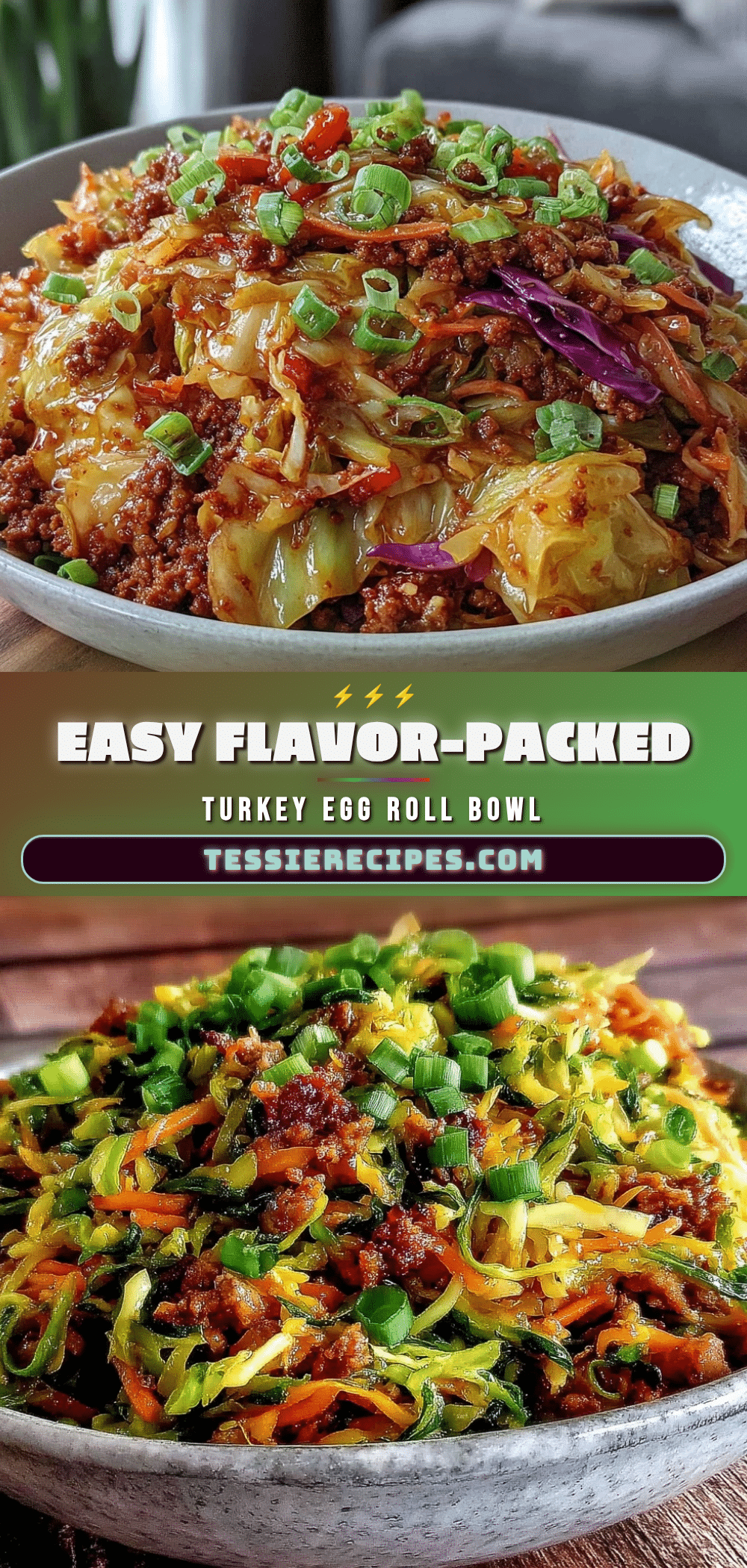 egg roll in a bowl with ground turkey recipe