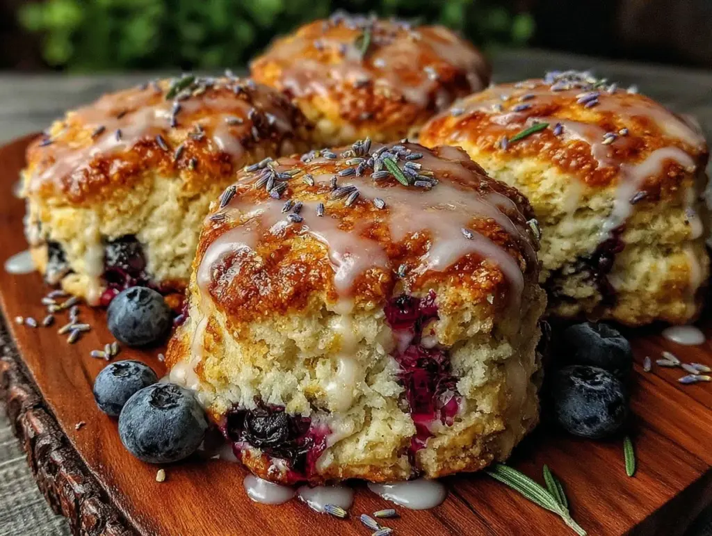 fluffy lemon blueberry scones - featured image
