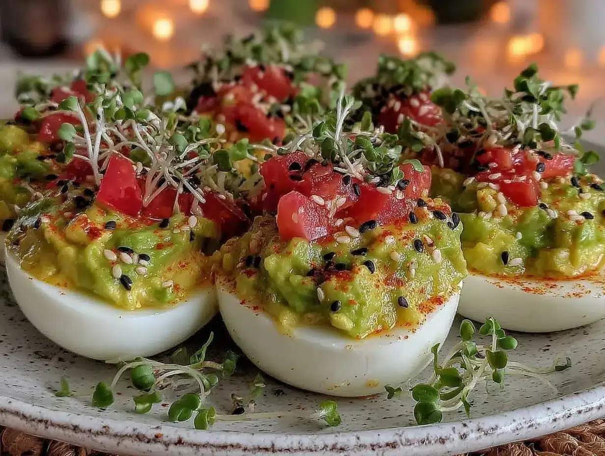 fresh avocado deviled eggs without mayo preparation steps