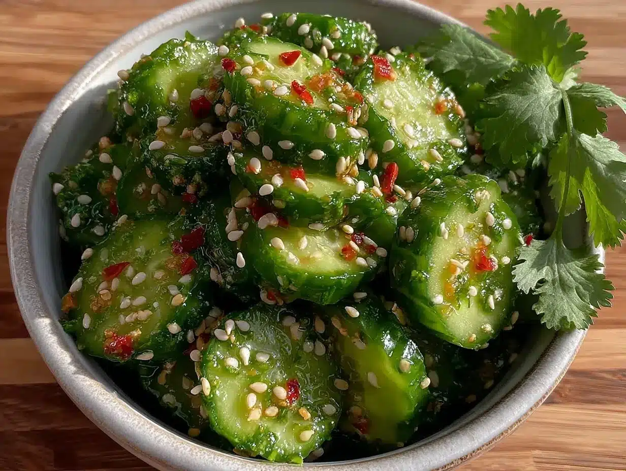 fresh cucumber salad preparation steps