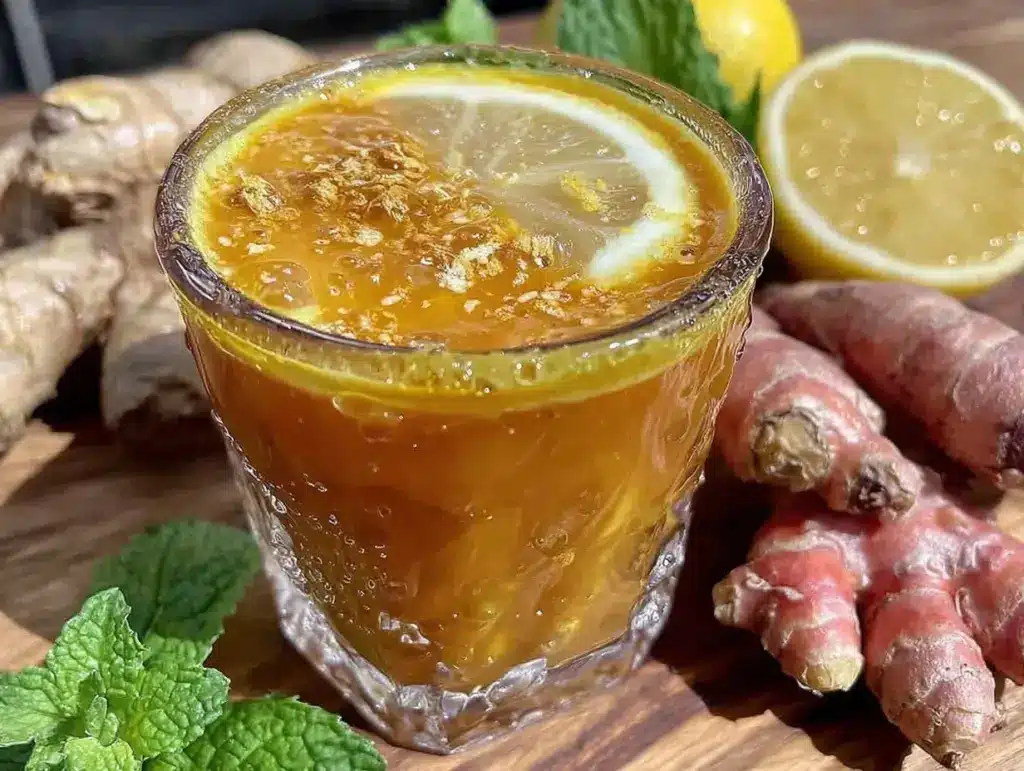 fresh ginger turmeric lemon immunity shots - featured image