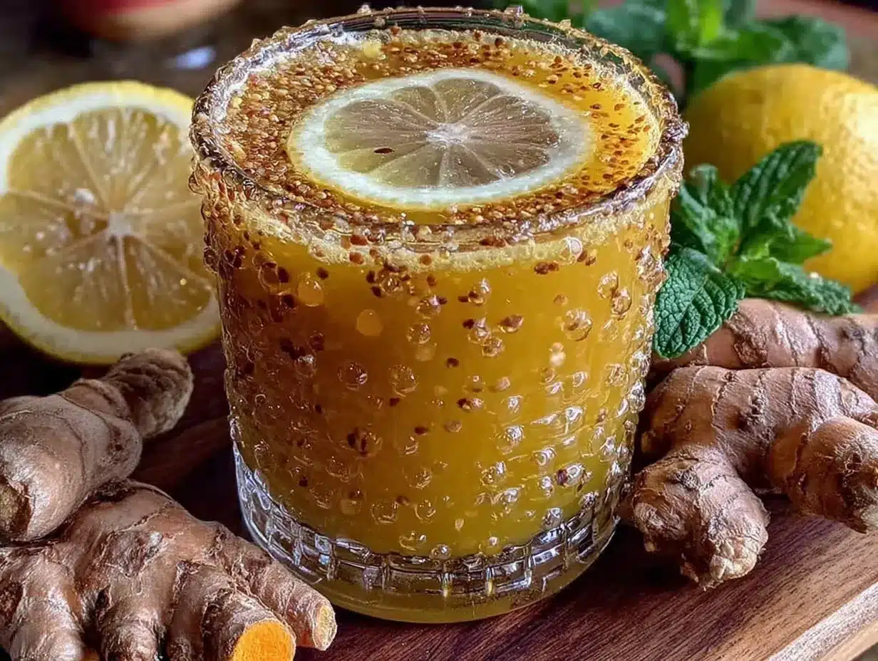fresh ginger turmeric lemon immunity shots preparation steps