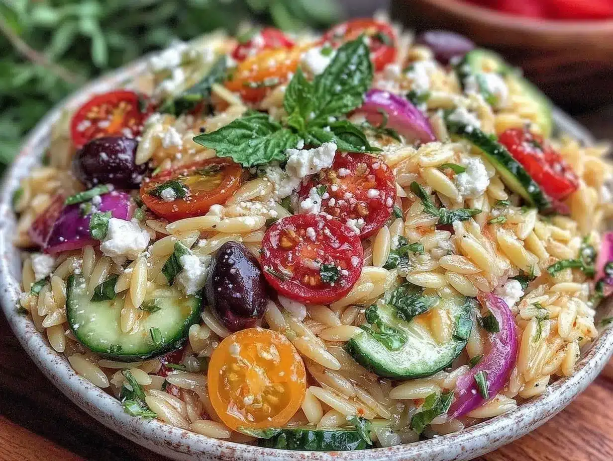 fresh mediterranean orzo pasta salad preparation steps