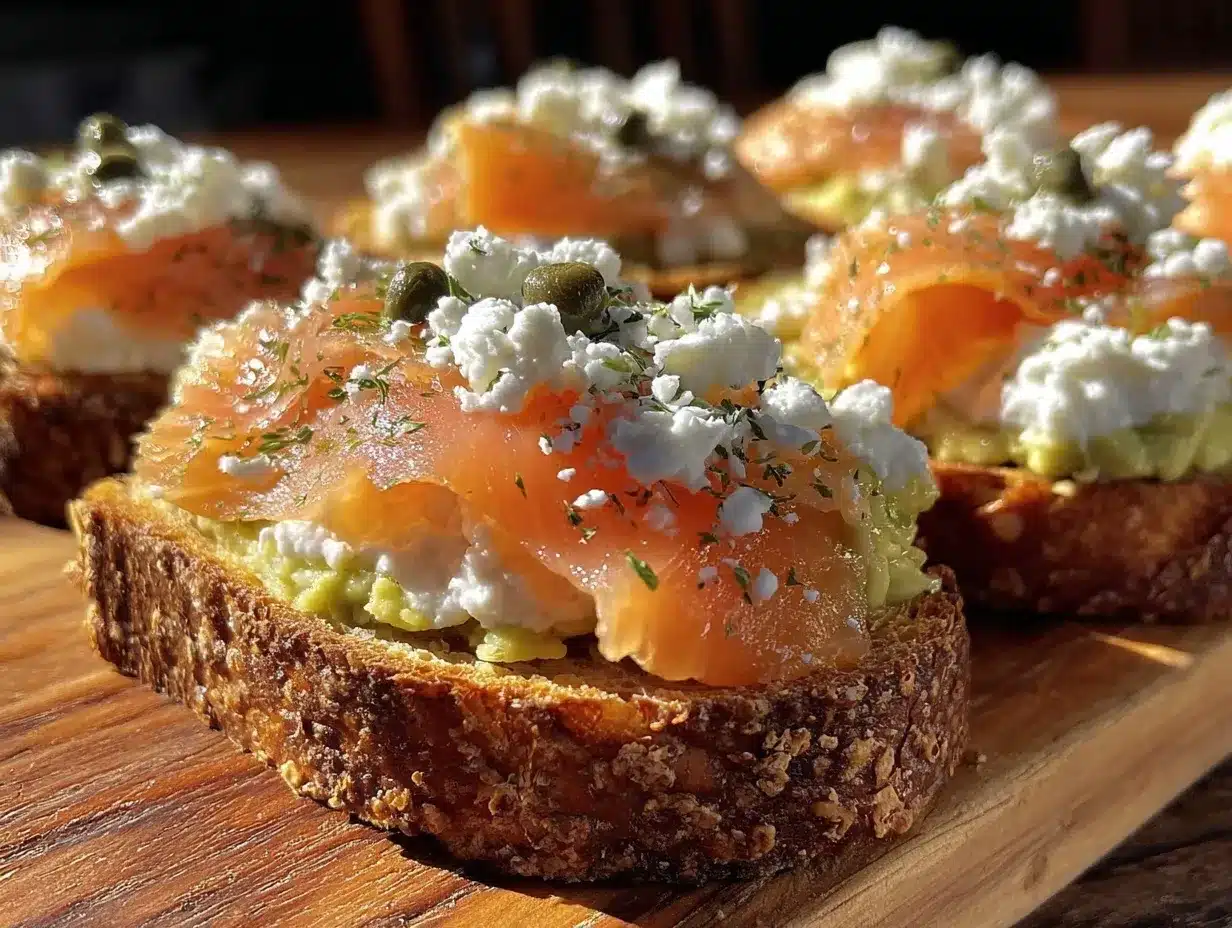 fresh smoked salmon avocado toast preparation steps