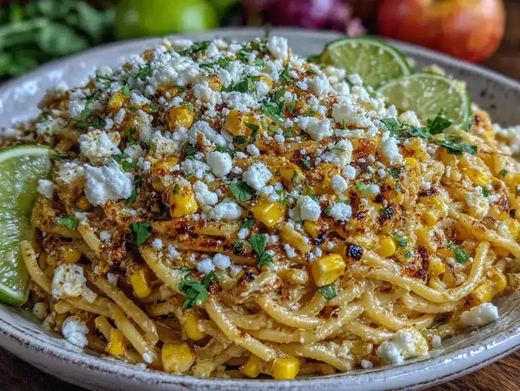 fresh street corn pasta salad - featured image