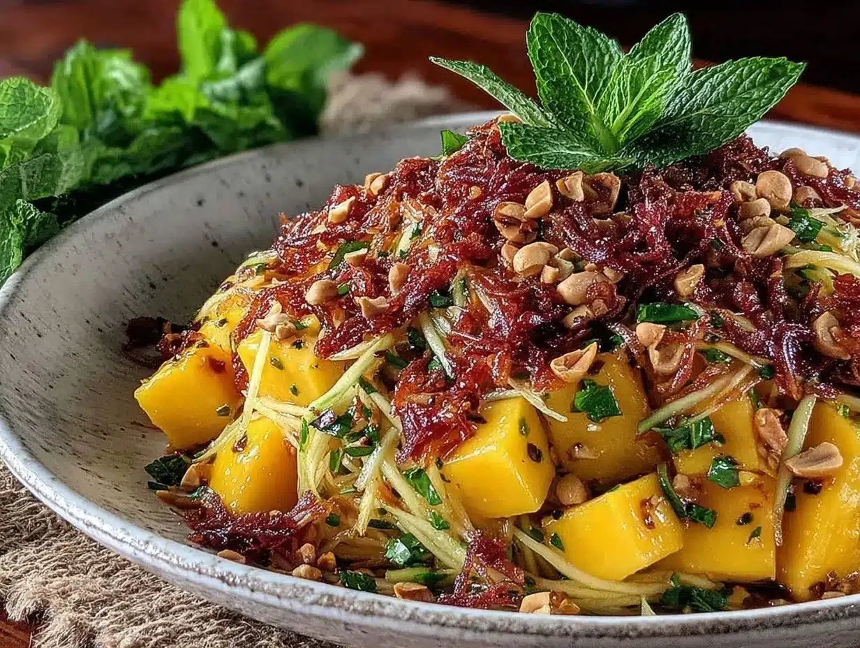 fresh thai mango salad preparation steps