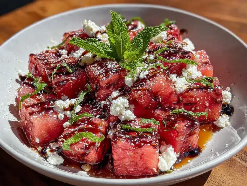 fresh watermelon feta salad - featured image