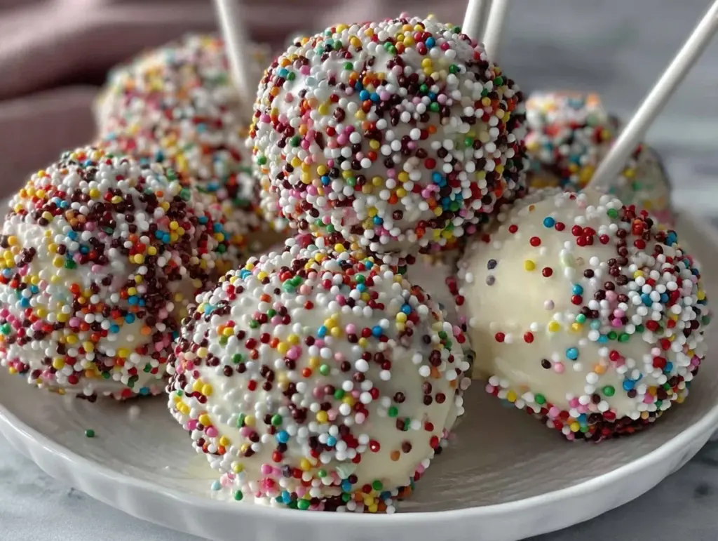 funfetti birthday cake pops - featured image
