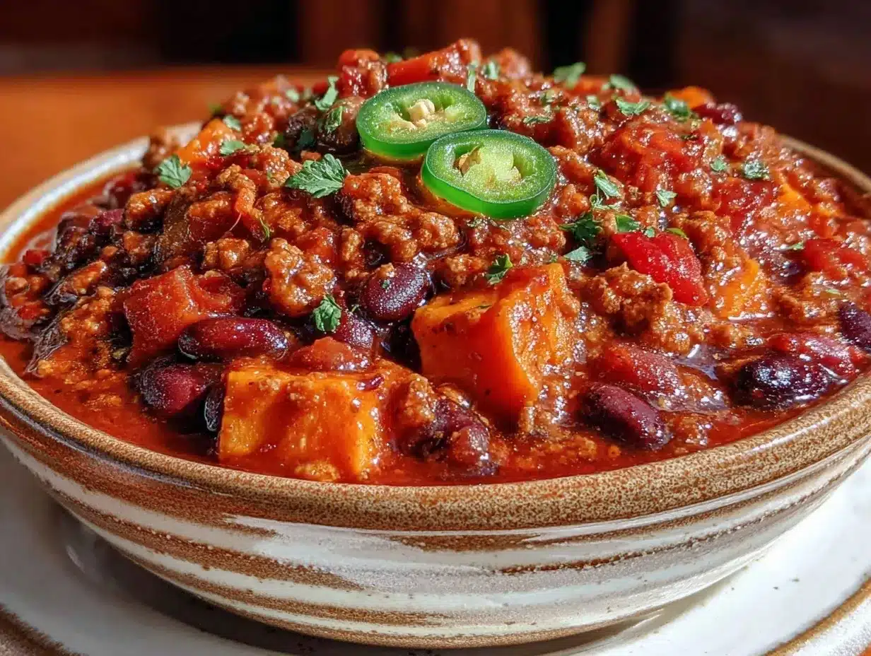 hearty crockpot turkey sweet potato chili preparation steps
