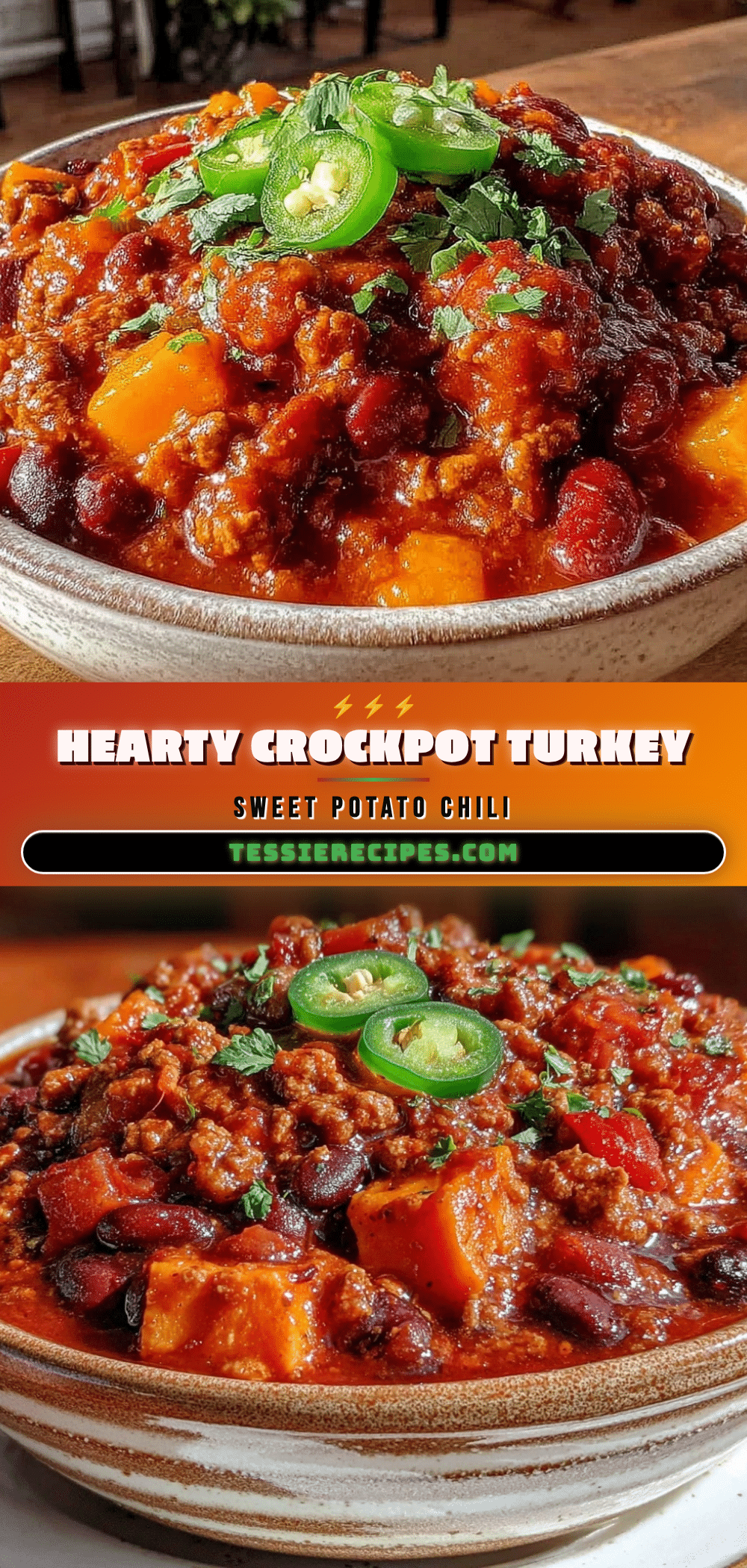 hearty crockpot turkey sweet potato chili recipe
