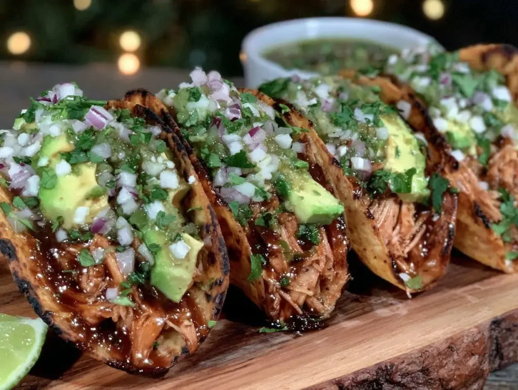 Instant Pot Salsa Verde Pulled Chicken Tacos - featured image