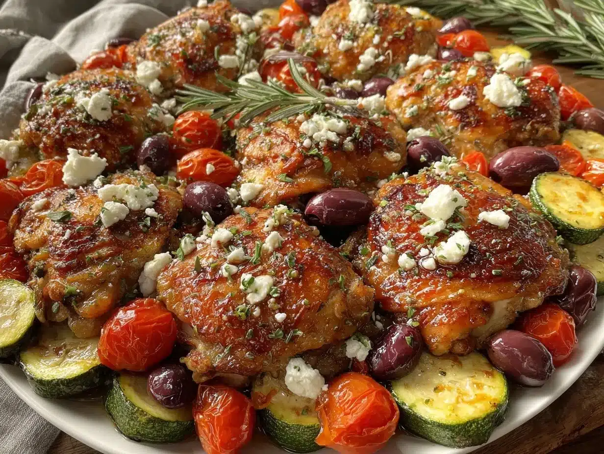 Mediterranean chicken sheet pan preparation steps
