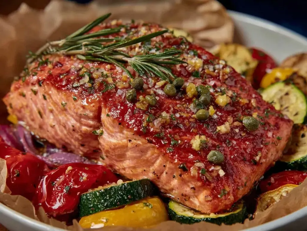 Mediterranean salmon in parchment - featured image