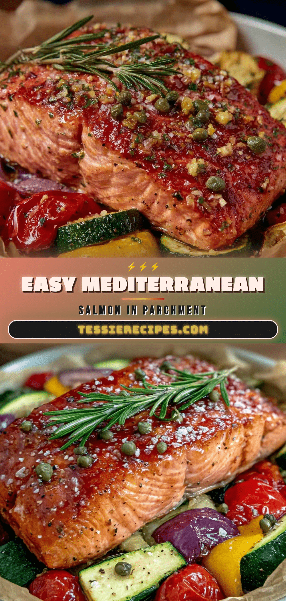 Mediterranean salmon in parchment recipe
