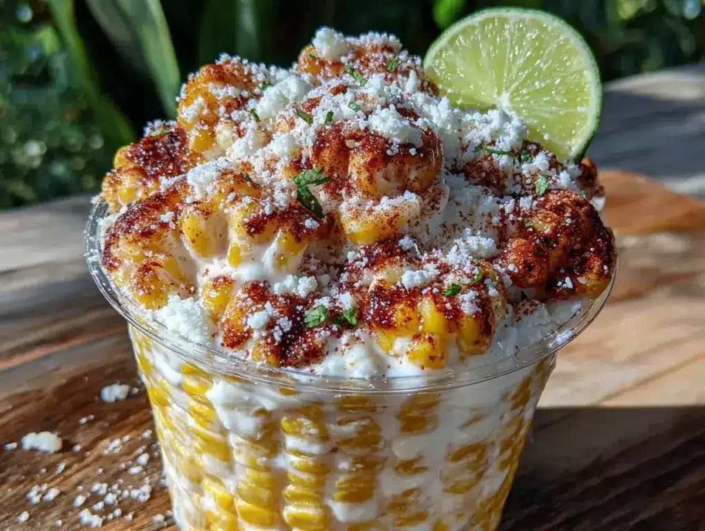 mexican elote corn in a cup - featured image