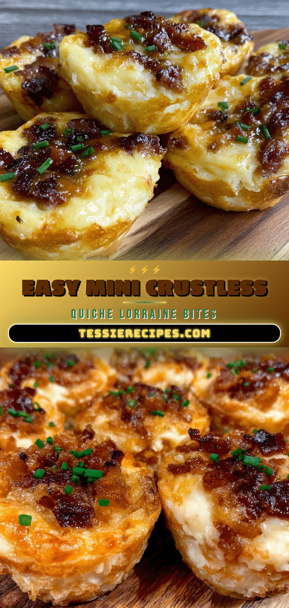 mini crustless quiche Lorraine bites recipe