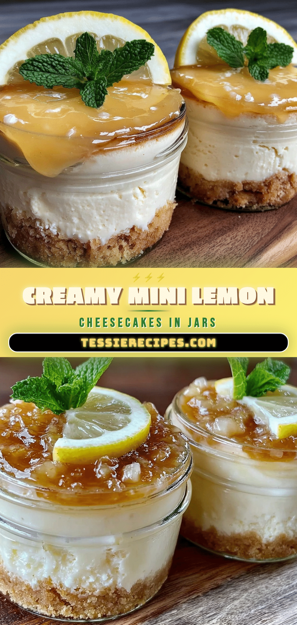mini lemon cheesecakes in mason jars recipe