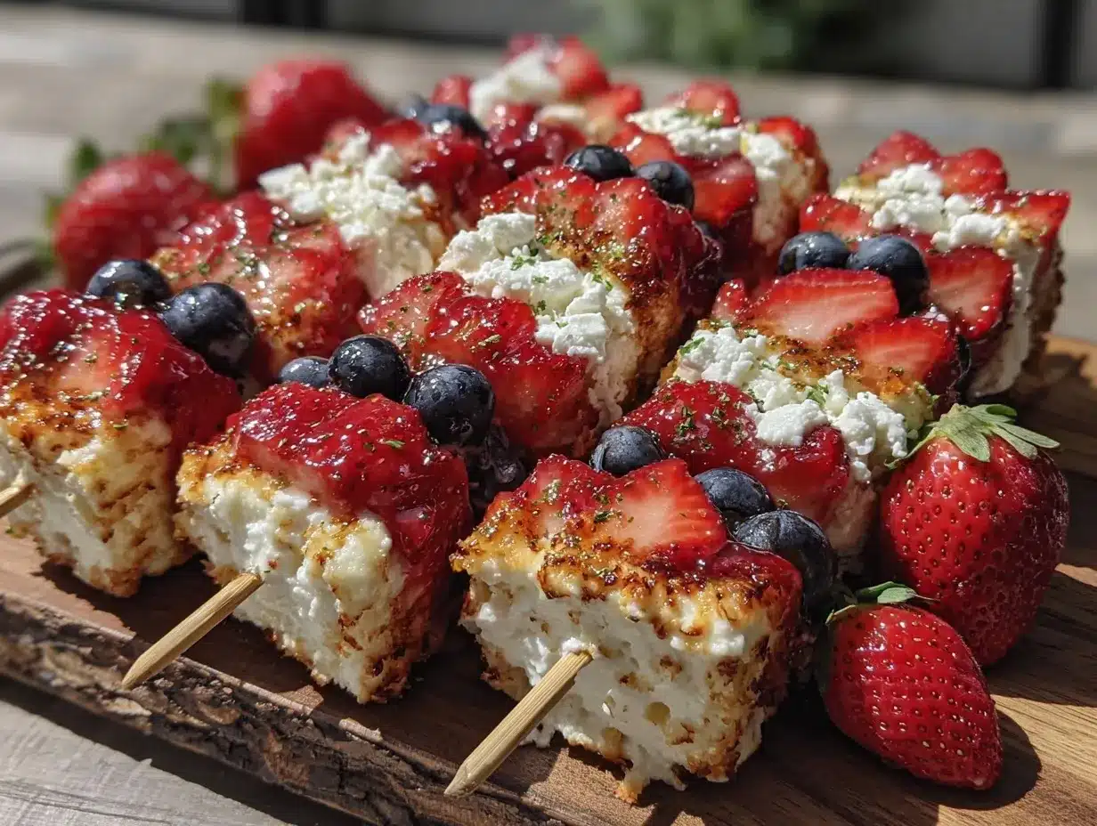 patriotic strawberry shortcake kabobs preparation steps