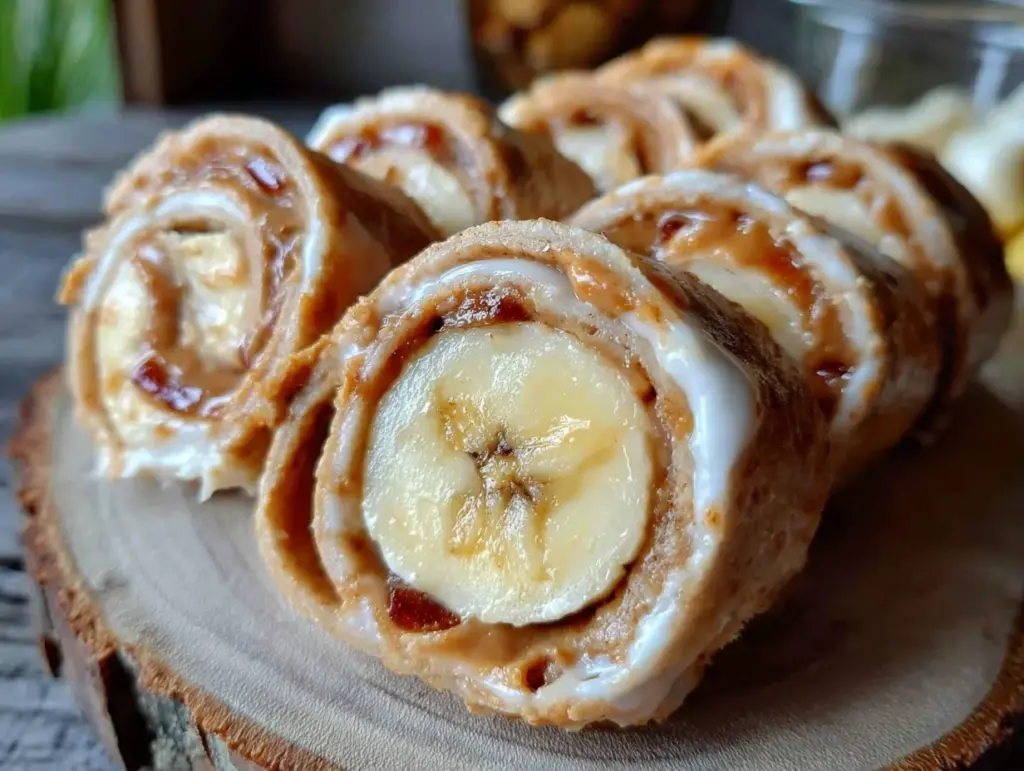 peanut butter banana roll-up pinwheels - featured image
