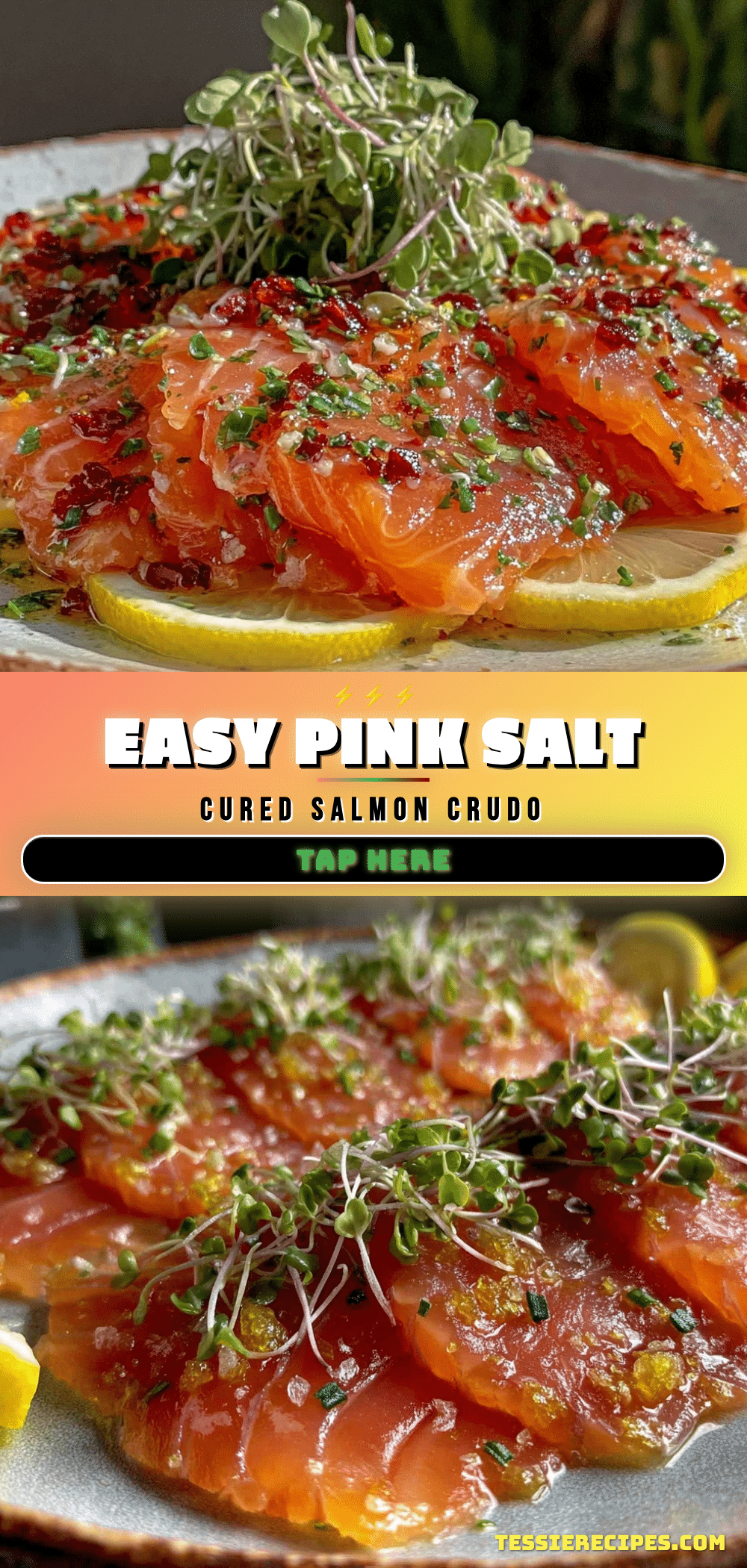 pink salt cured salmon crudo recipe
