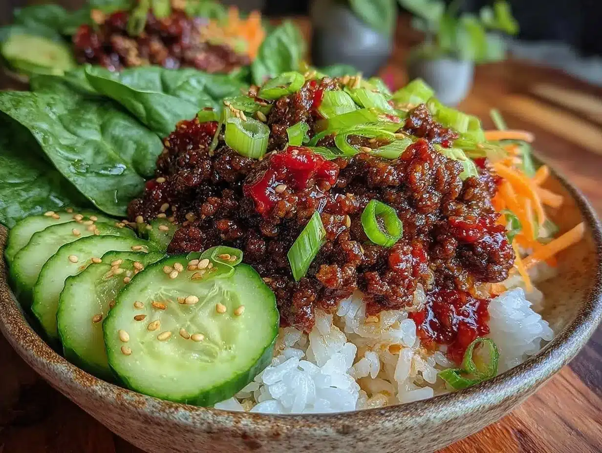 quick savory korean ground beef bowl preparation steps