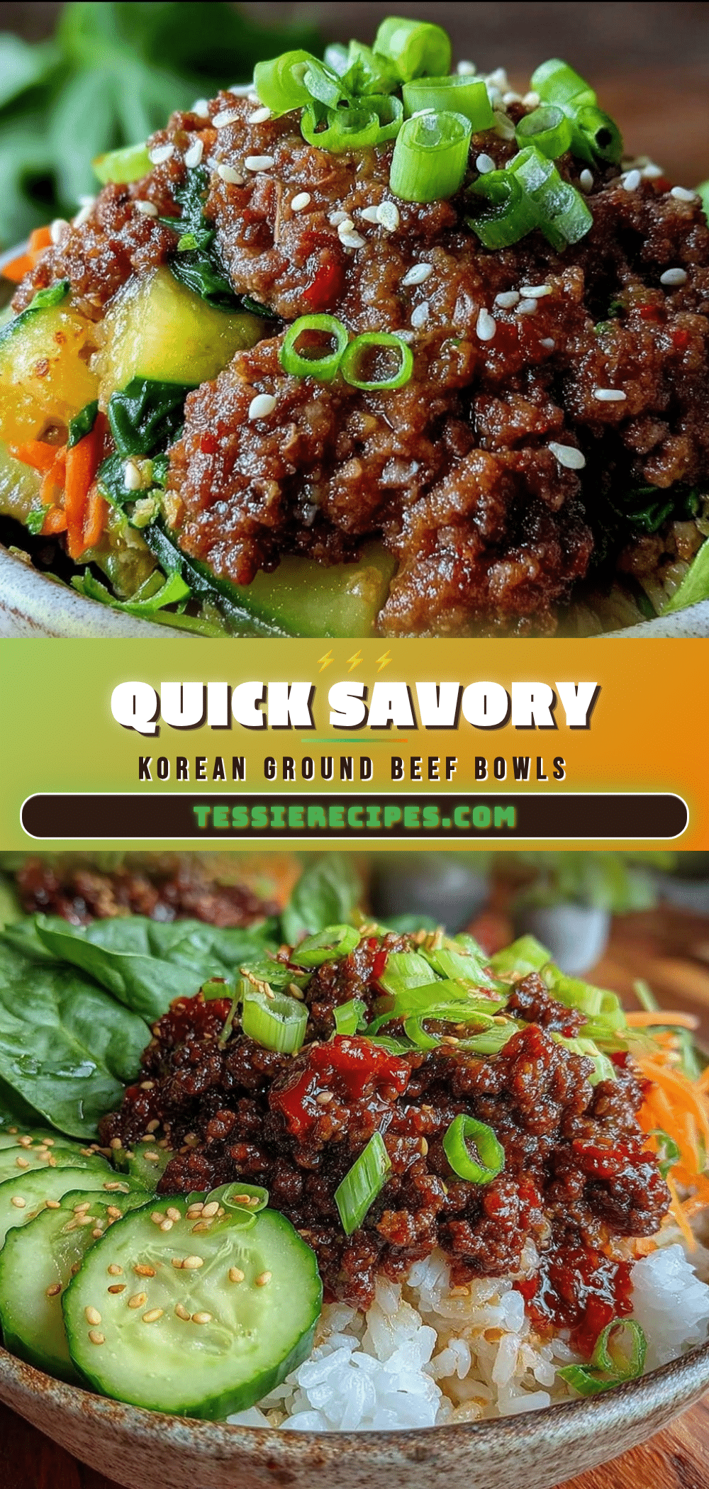 quick savory korean ground beef bowl recipe