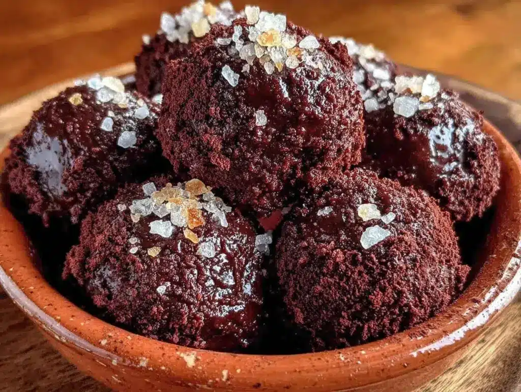 salted dark chocolate ganache truffles - featured image