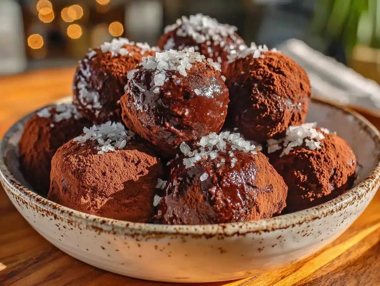 salted dark chocolate ganache truffles preparation steps