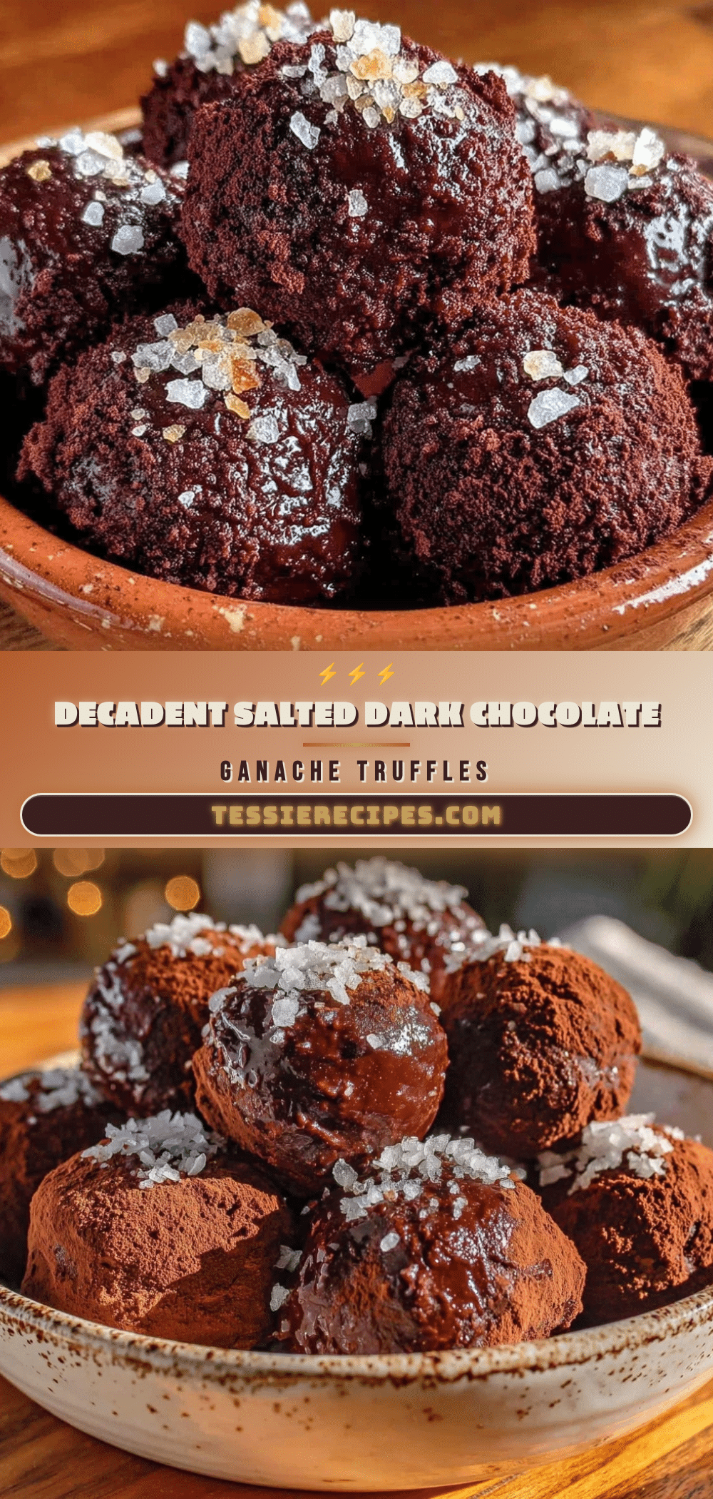 salted dark chocolate ganache truffles recipe