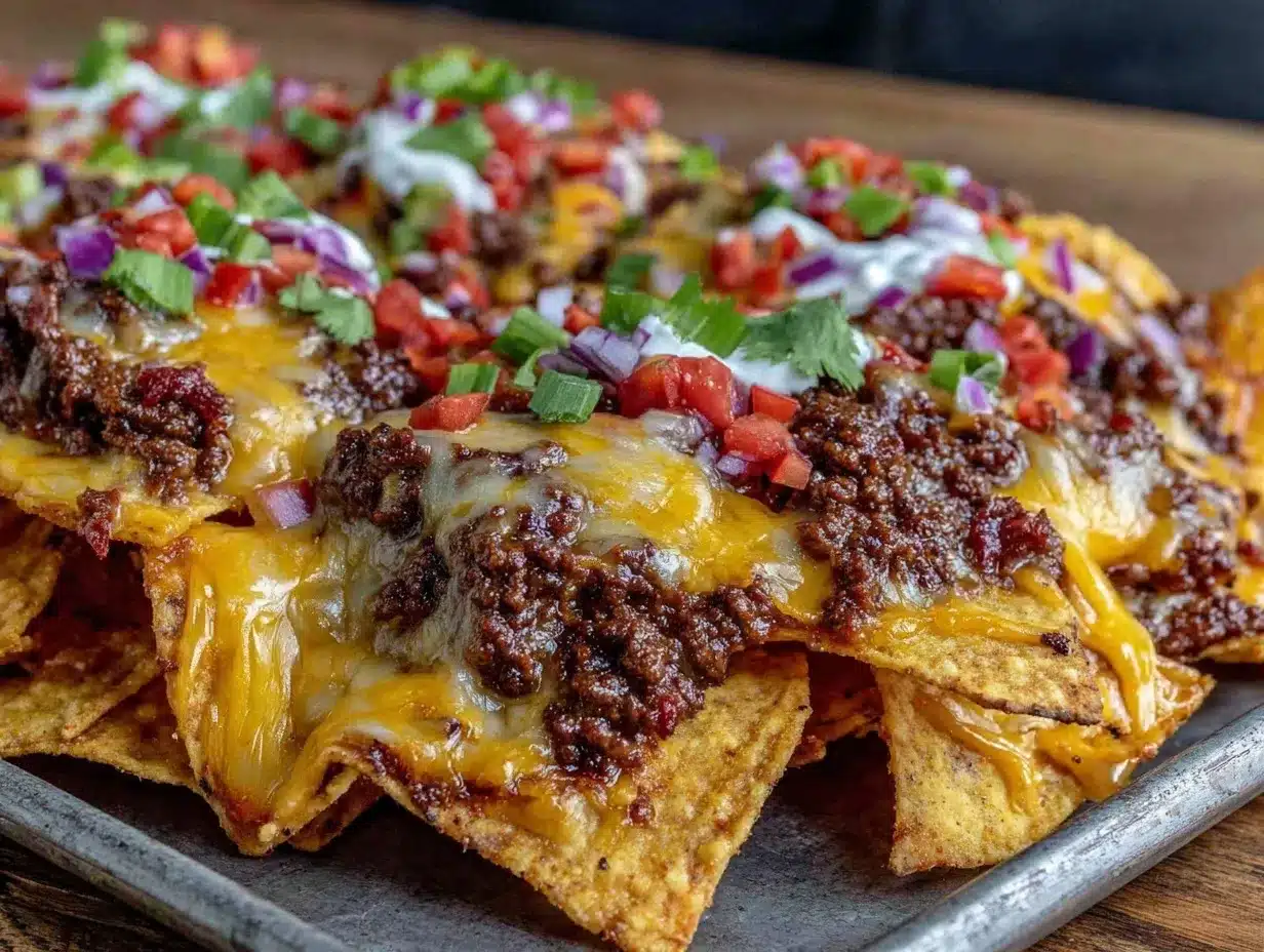 savory loaded sheet pan nachos preparation steps
