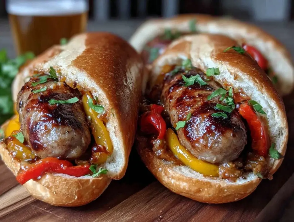 smoked sausage and pepper hoagies - featured image