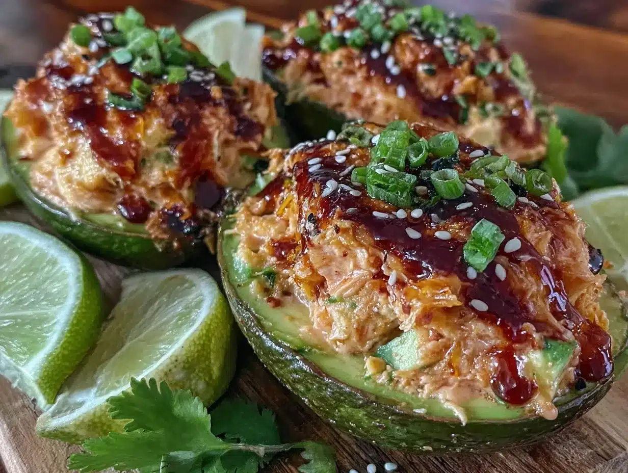 spicy tuna salad stuffed avocado preparation steps
