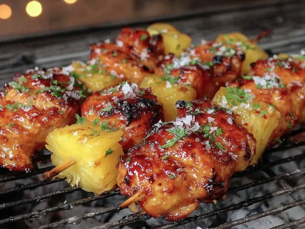 teriyaki chicken pineapple kabobs - featured image