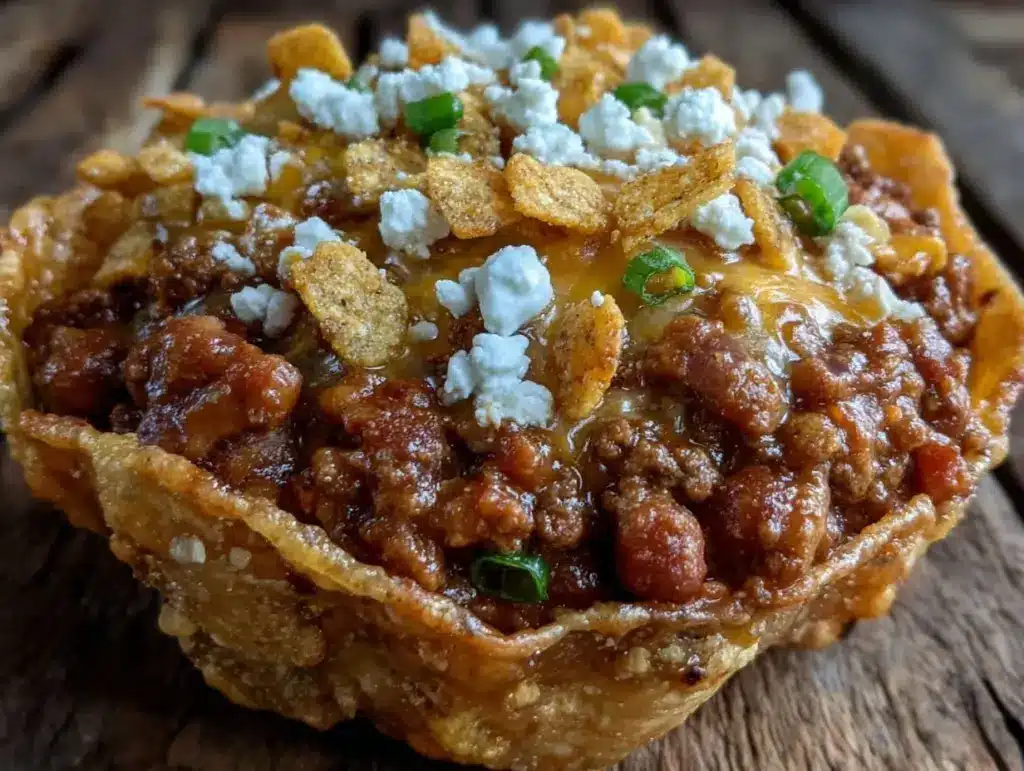 walking chili cheese frito pie in a bag - featured image