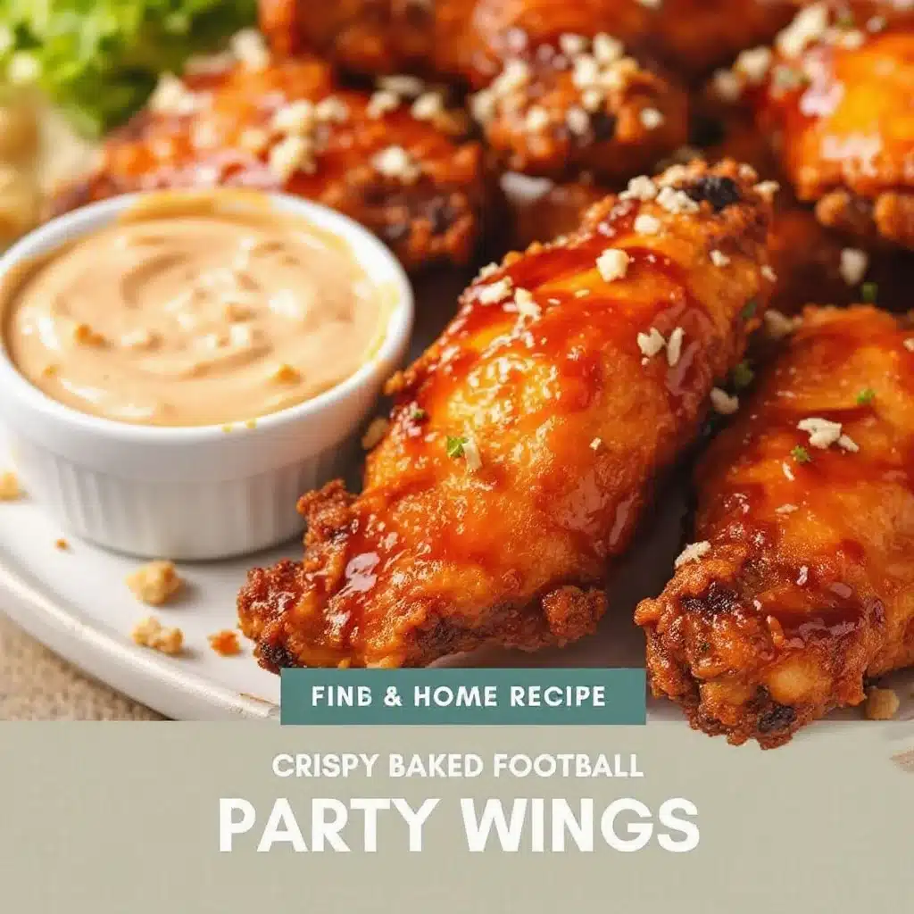 crispy baked football party wings - featured image