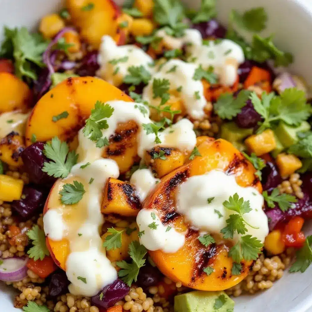 grilled peach burrata salad preparation steps