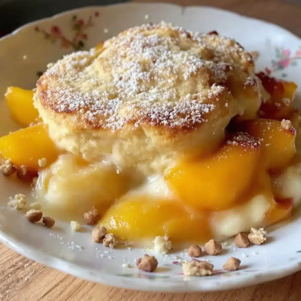 peach cobbler with buttermilk biscuit topping - featured image