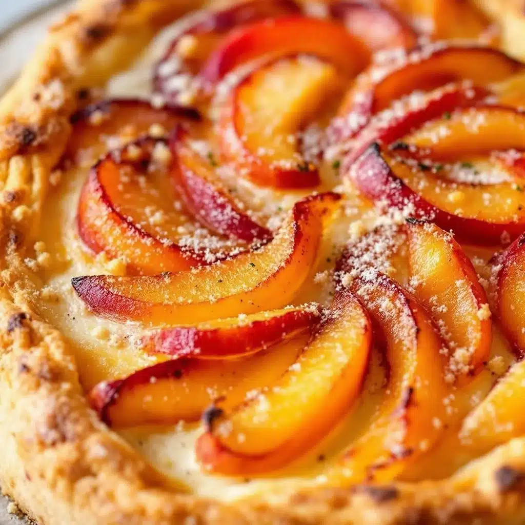 peach mascarpone puff pastry tart - featured image