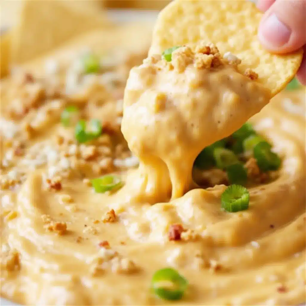 smoky roasted hatch chili queso dip - featured image